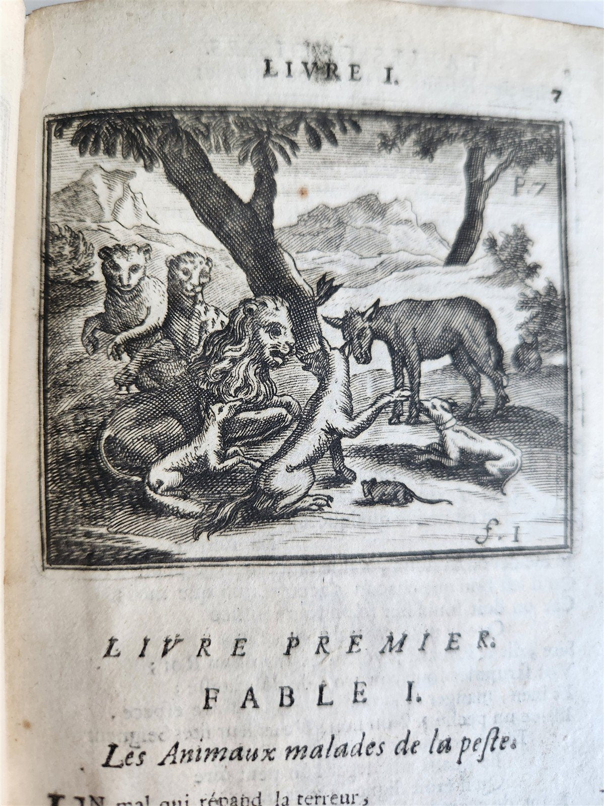 1698 FABLES by LA FONTAINE antique FULLY ILLUSTRATED EARLY EDITION