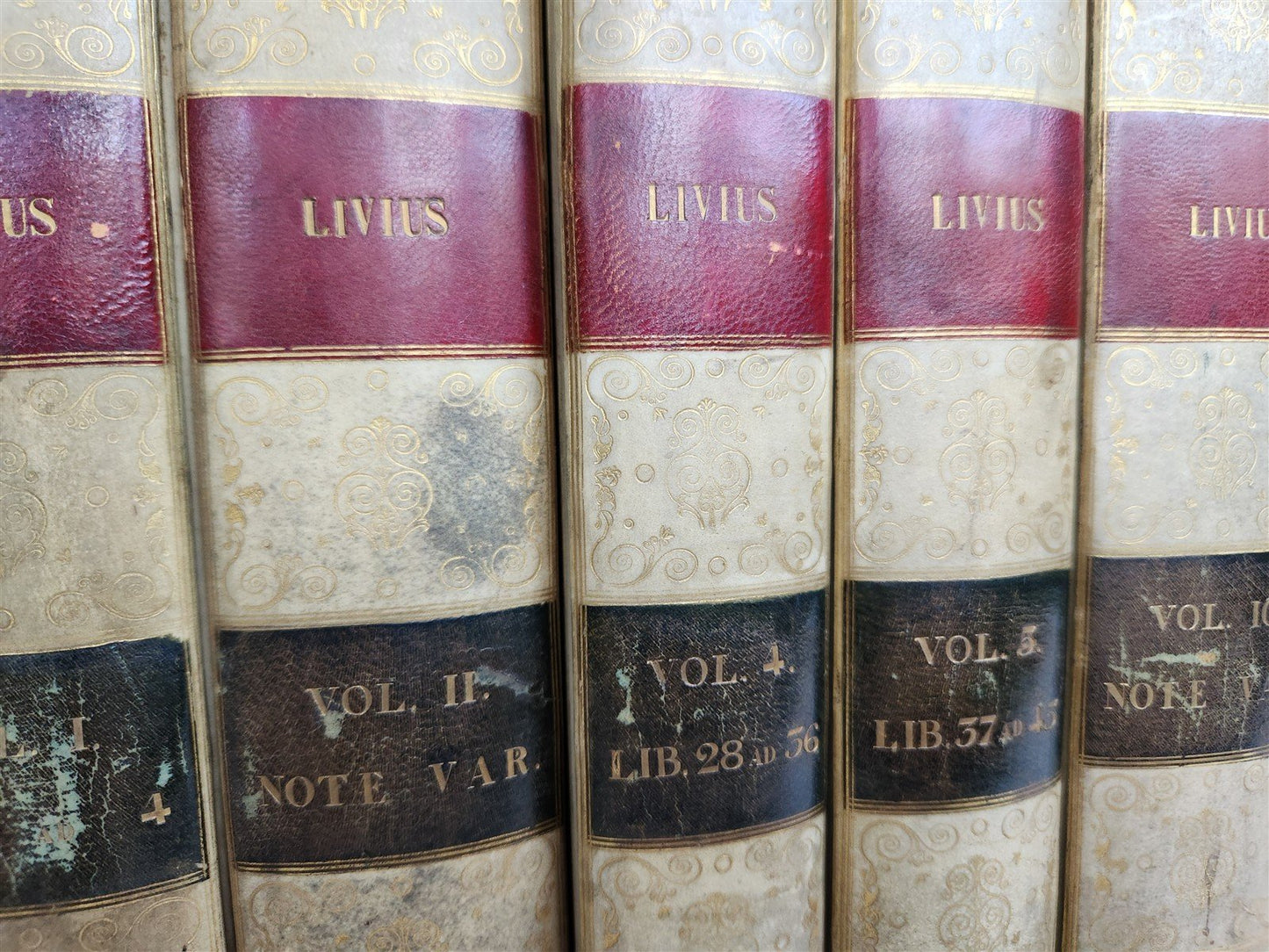 1828 ROMAN HISTORY by Titus Livius 17 VOLUMES SET antique VELLUM BINDING