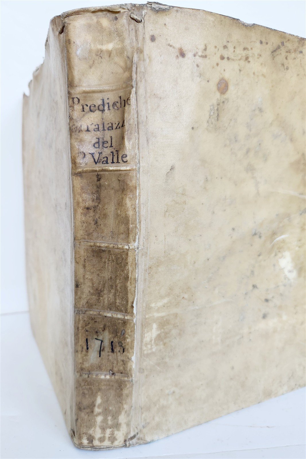 1713 SERMONS of PIETRO VALLE in ITALIAN antique VELLUM BINDING