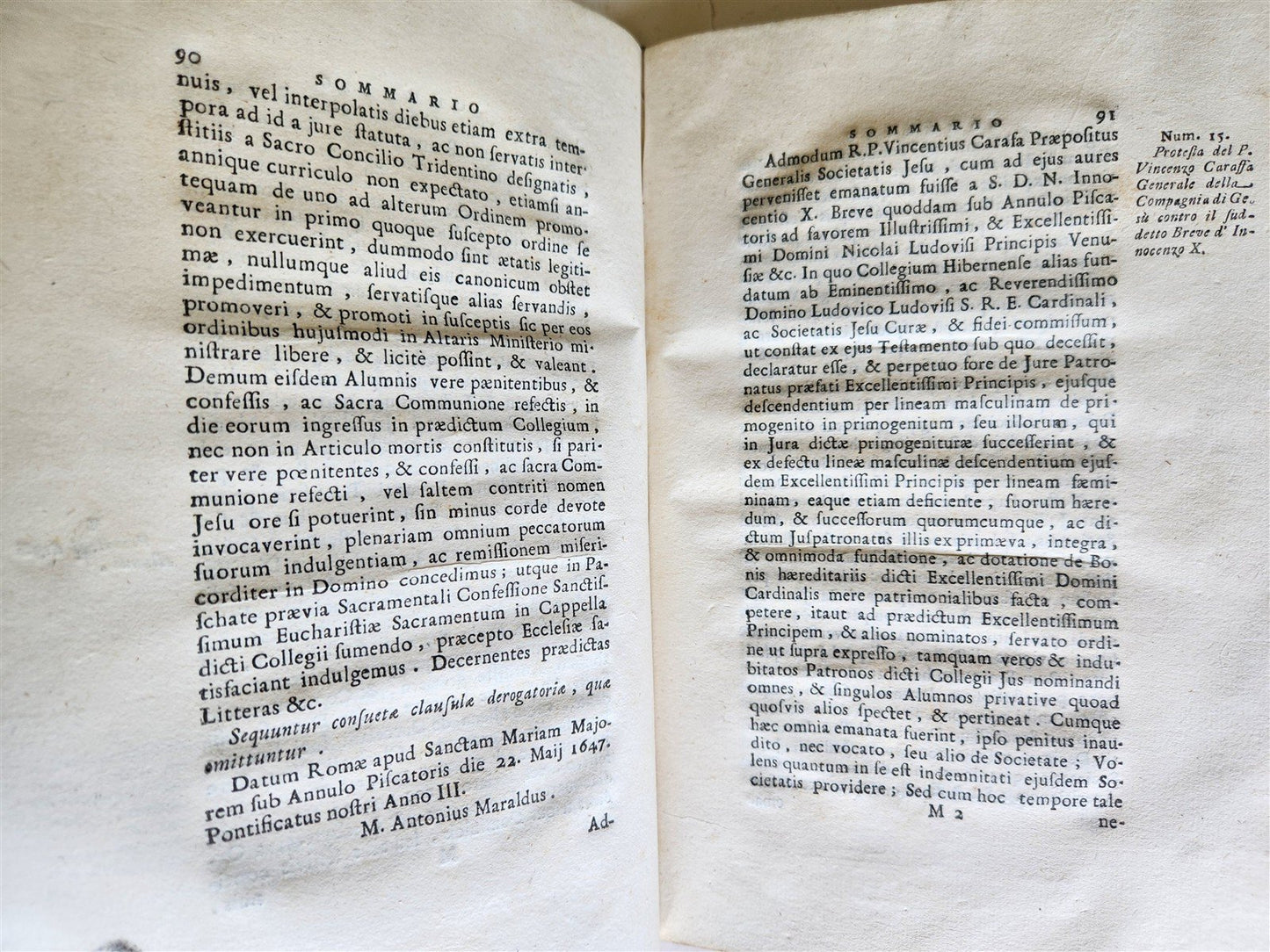 1772 REPORT of APOSTOLIC VISITATION to IRISH COLLEGE in ROME antique VELLUM