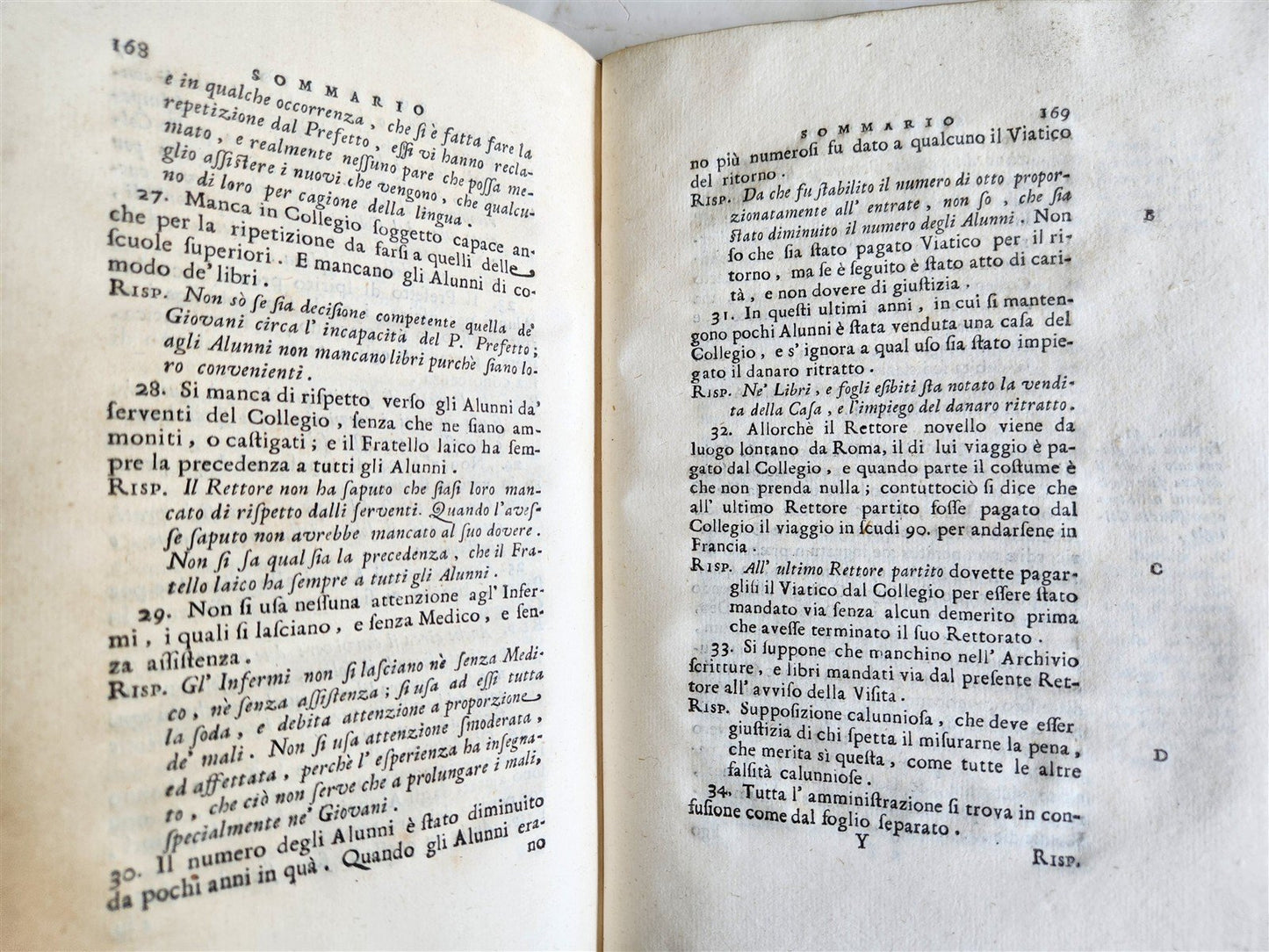 1772 REPORT of APOSTOLIC VISITATION to IRISH COLLEGE in ROME antique VELLUM