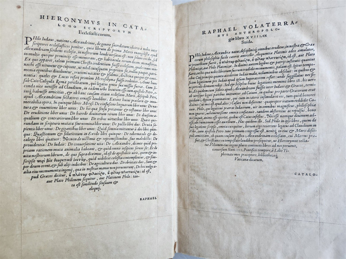 1561 PHILO OF ALEXANDRIA Judaica FOLIO antique Philonis Iudaei Scriptoris