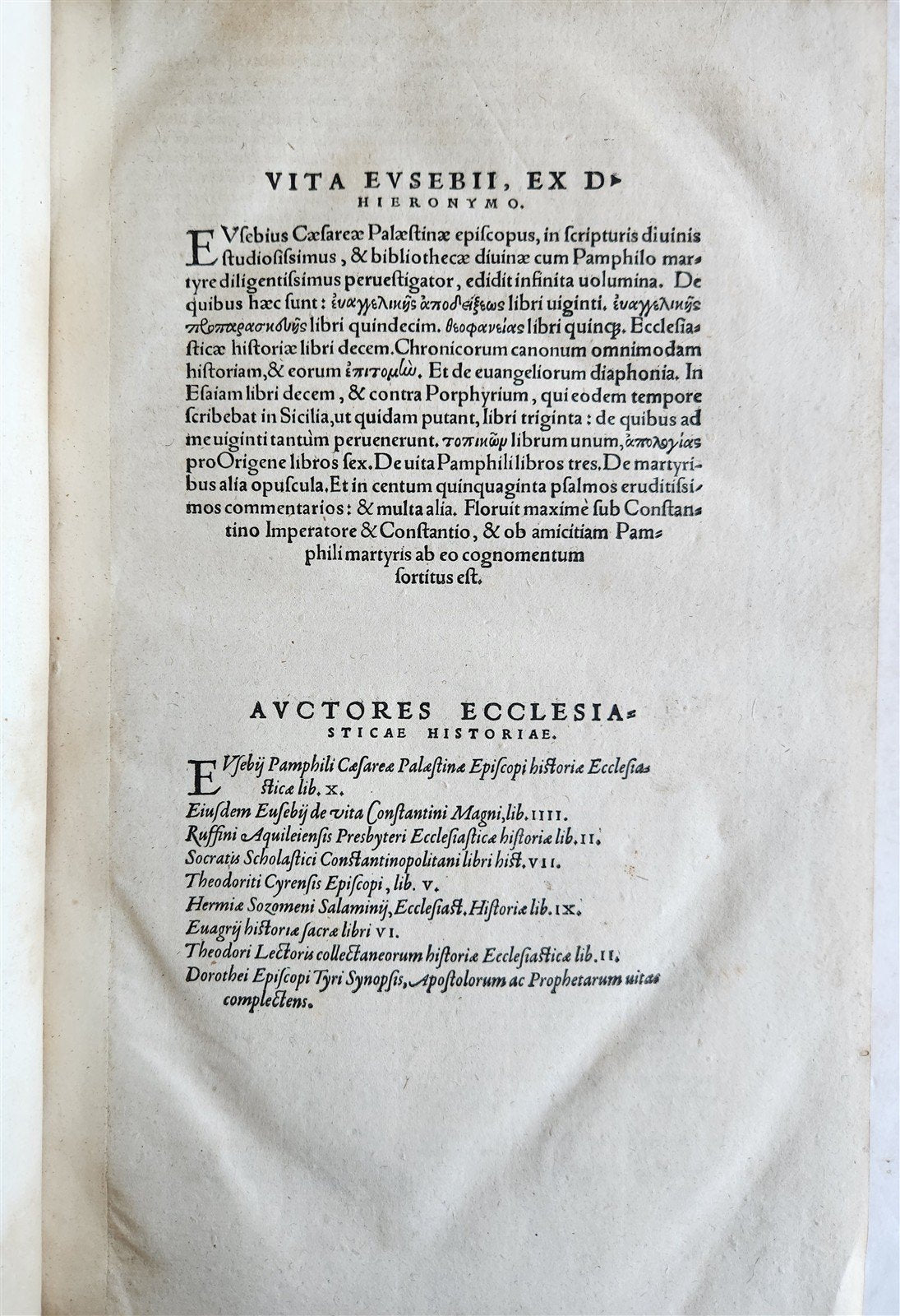 1587 EUSEBIUS CHRISTIAN HISTORY & BIOGRAPHY OF EMPEROR CONSTANTINE FOLIO antique