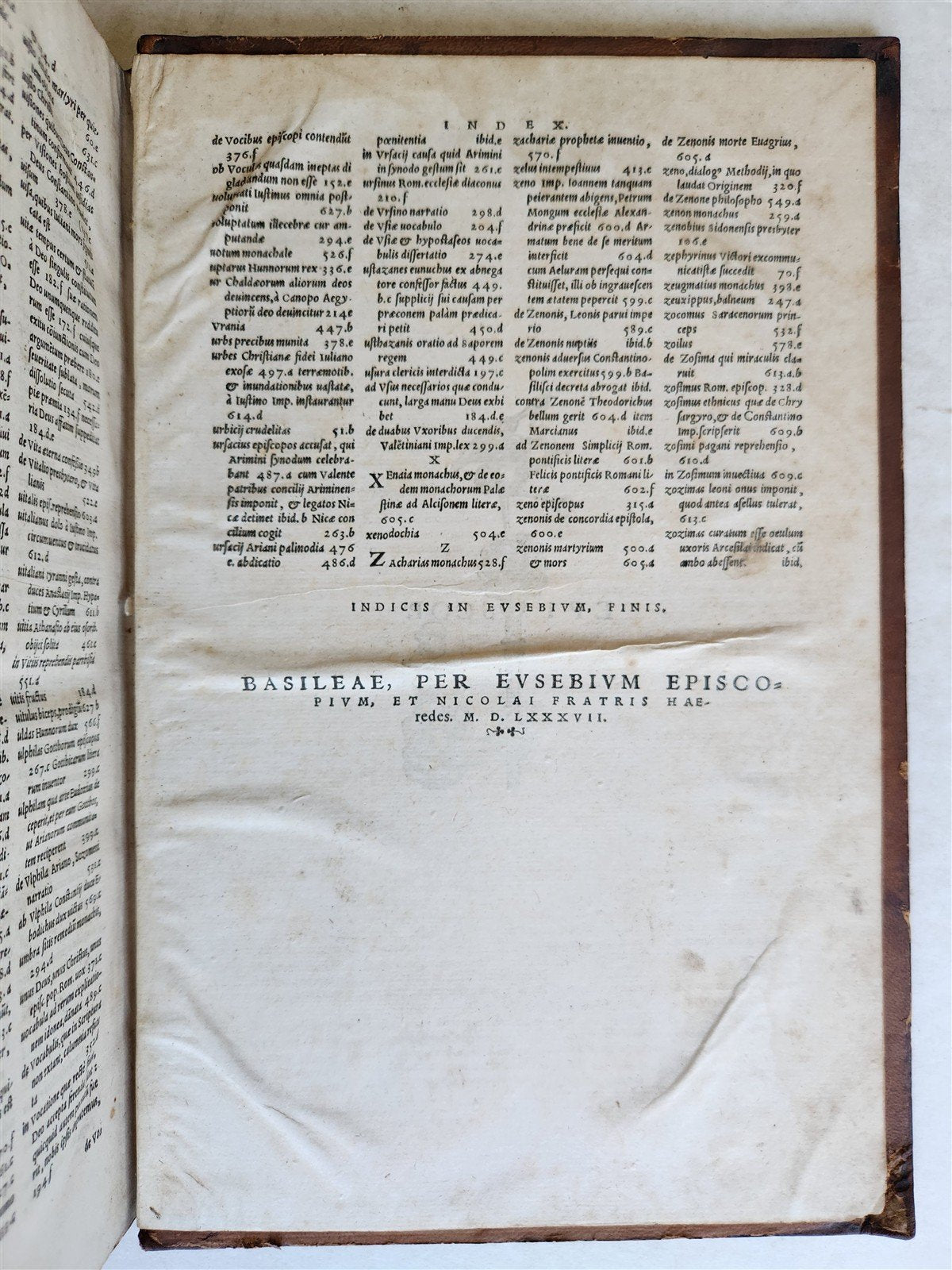 1587 EUSEBIUS CHRISTIAN HISTORY & BIOGRAPHY OF EMPEROR CONSTANTINE FOLIO antique