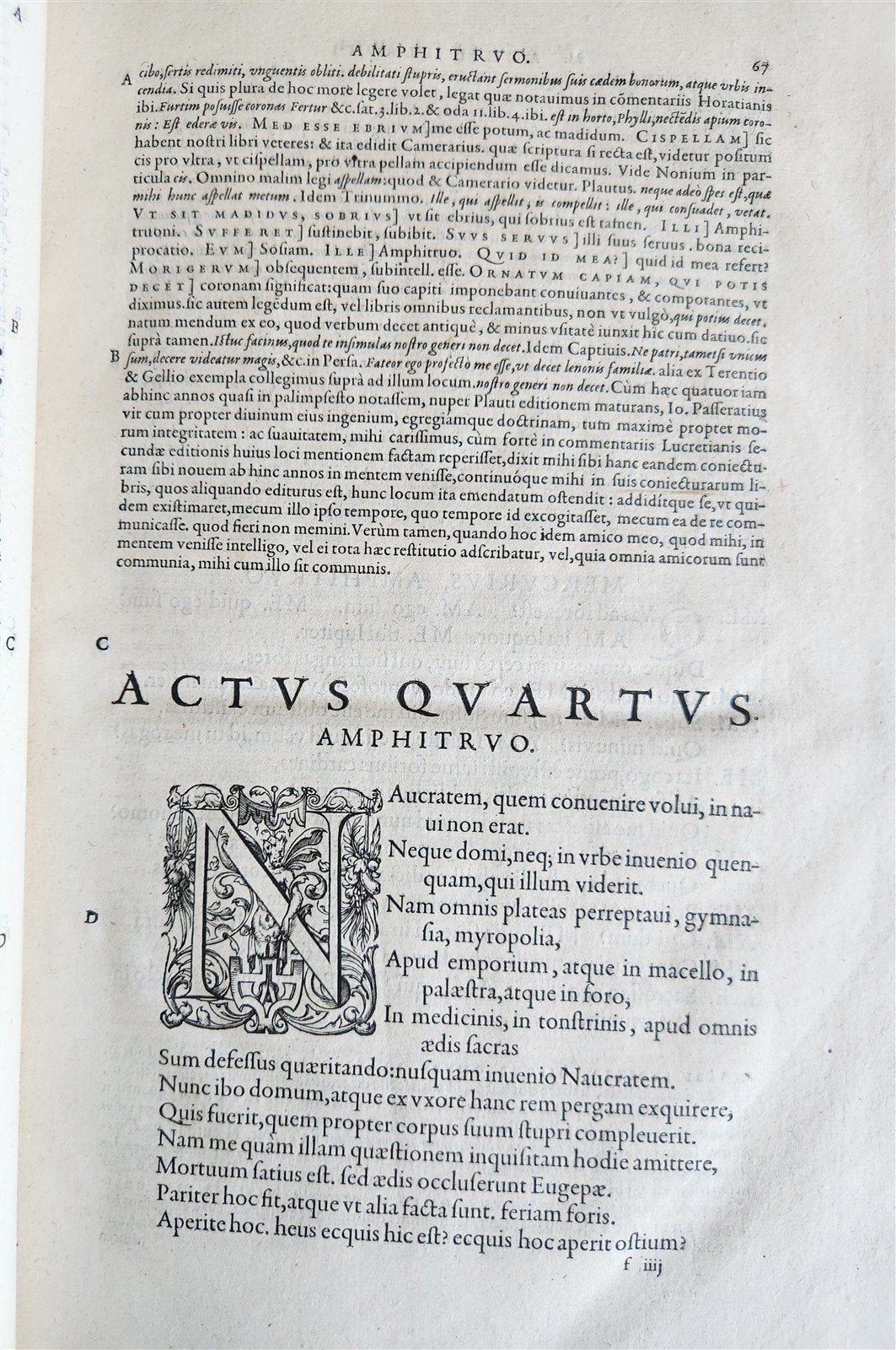 1577 COMEDIES by PLAUTUS Ex Fide, Atque Auctoritate FOLIO antique 16th CENTURY