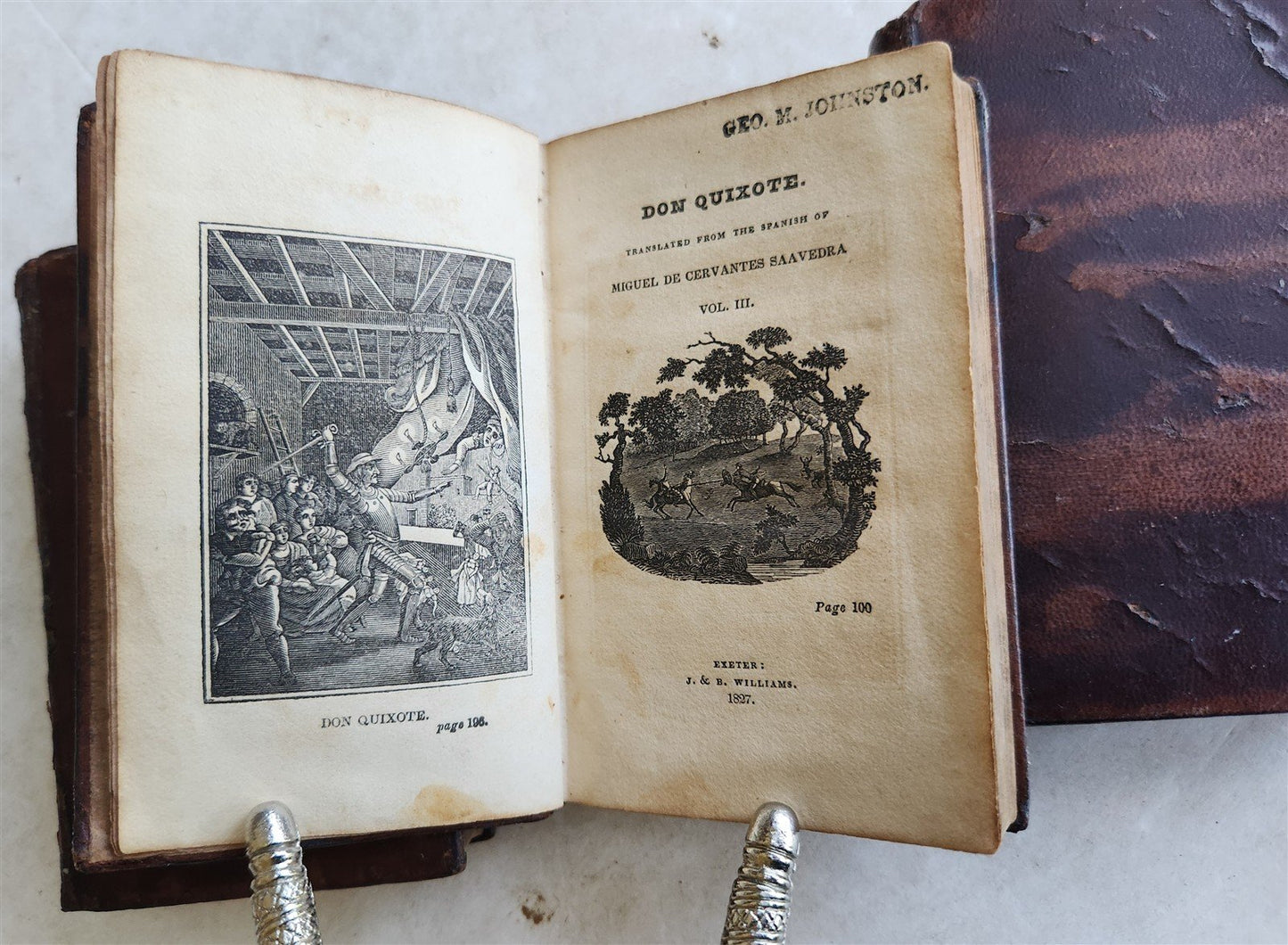 1828 DON QUIXOTE by CERVANTES antique AMERICAN EDITION