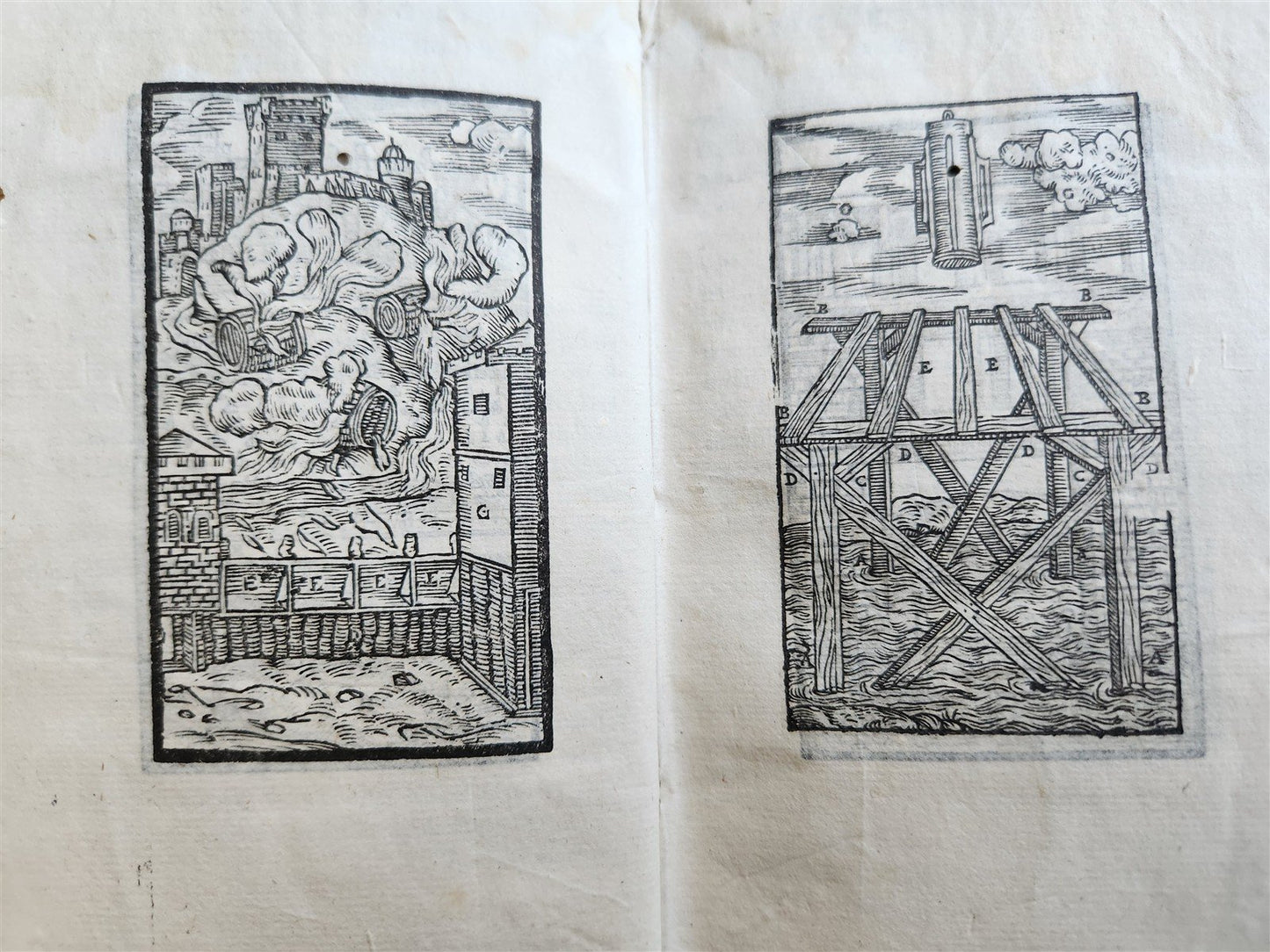 1562 CAESAR Caius Julius ILLUSTRATED Commentarii in ITALIAN antique VELLUM BOUND