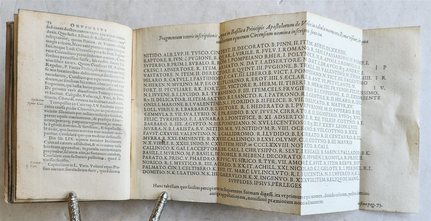 1601 STUDY on ROMAN CIRCUSES by ONOFRIO PANVINIO antique VELLUM BOUND