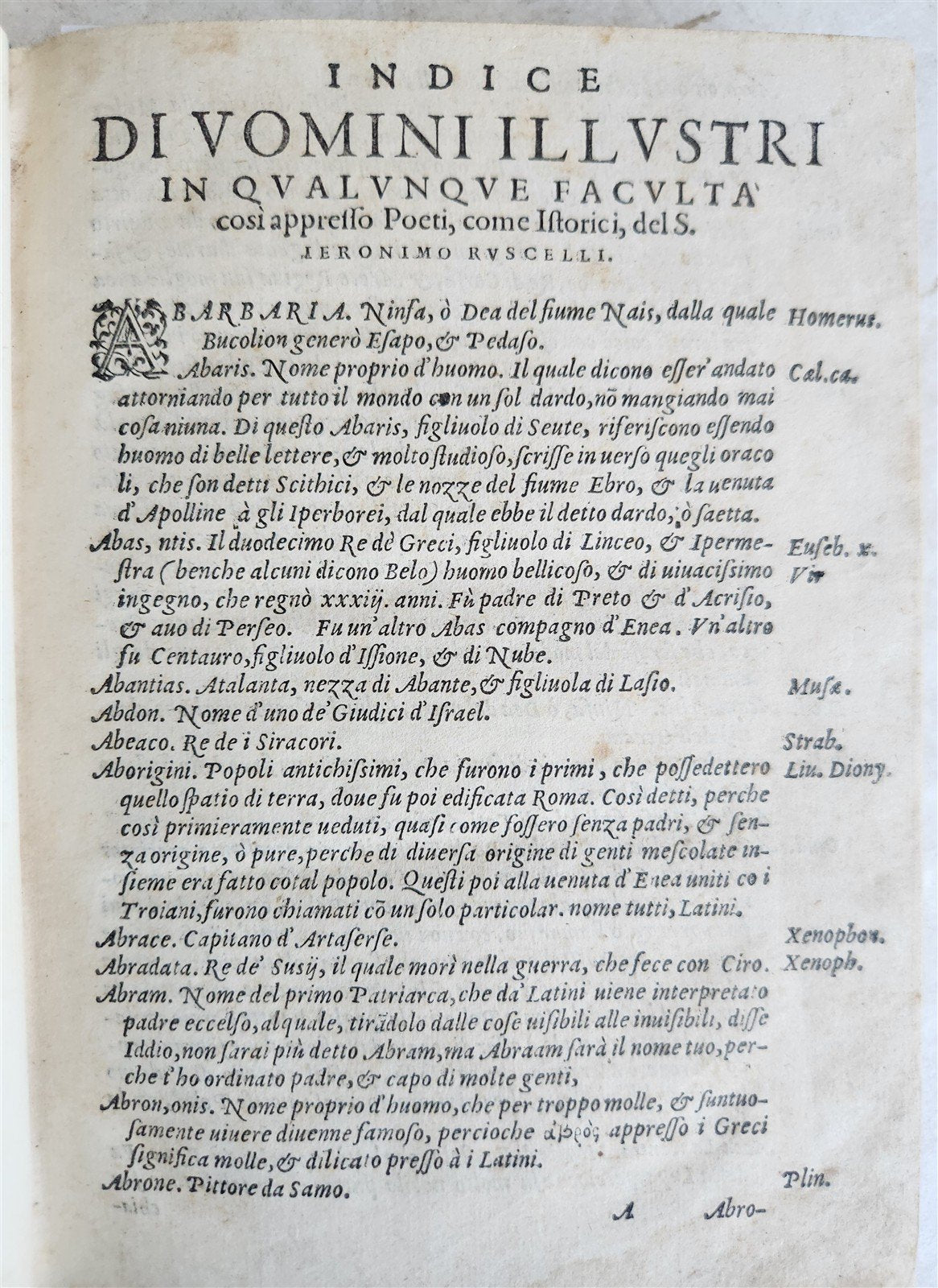 1572 EARLY BIOGRAPHICAL DICTIONARY by Girolamo RUSCELLI antique 16th CENTURY