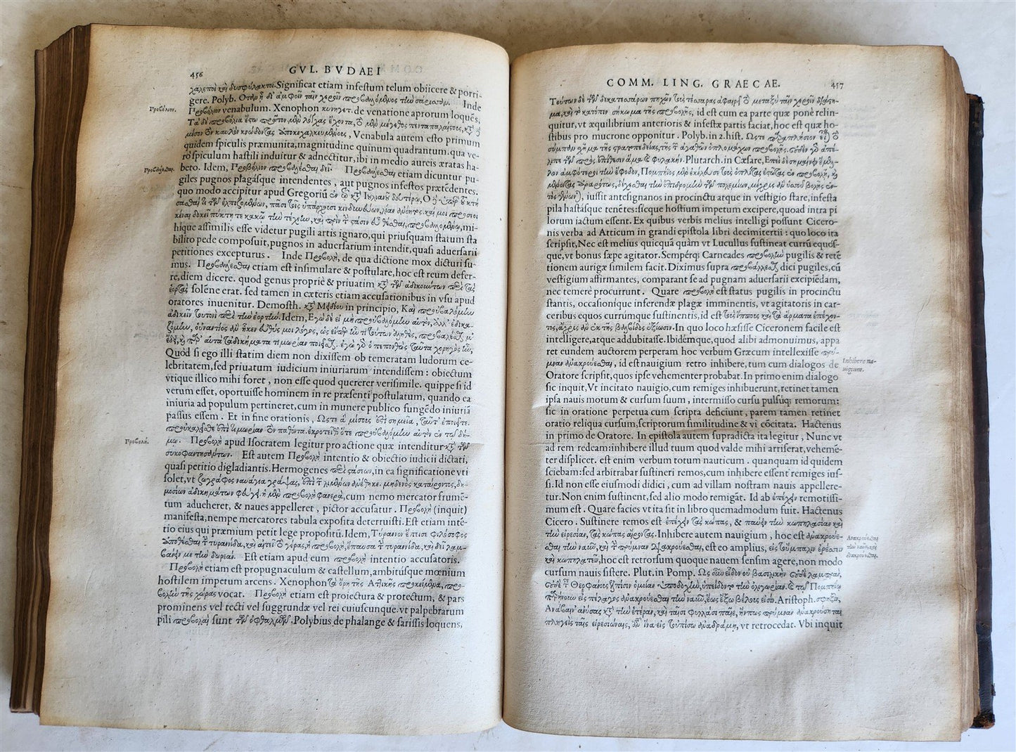 1548 Guillaume BUDÉS WORK ON GREEK LANGUAGE antique 16th century FOLIO