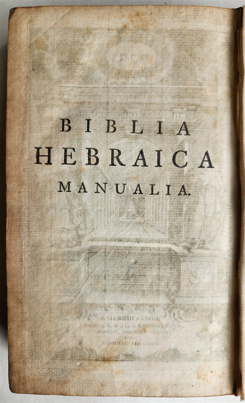 1753 BIBLE in HEBREW antique BIBLIA HEBRAICA MANUALIA w/ FOLDING ENGRAVINGS