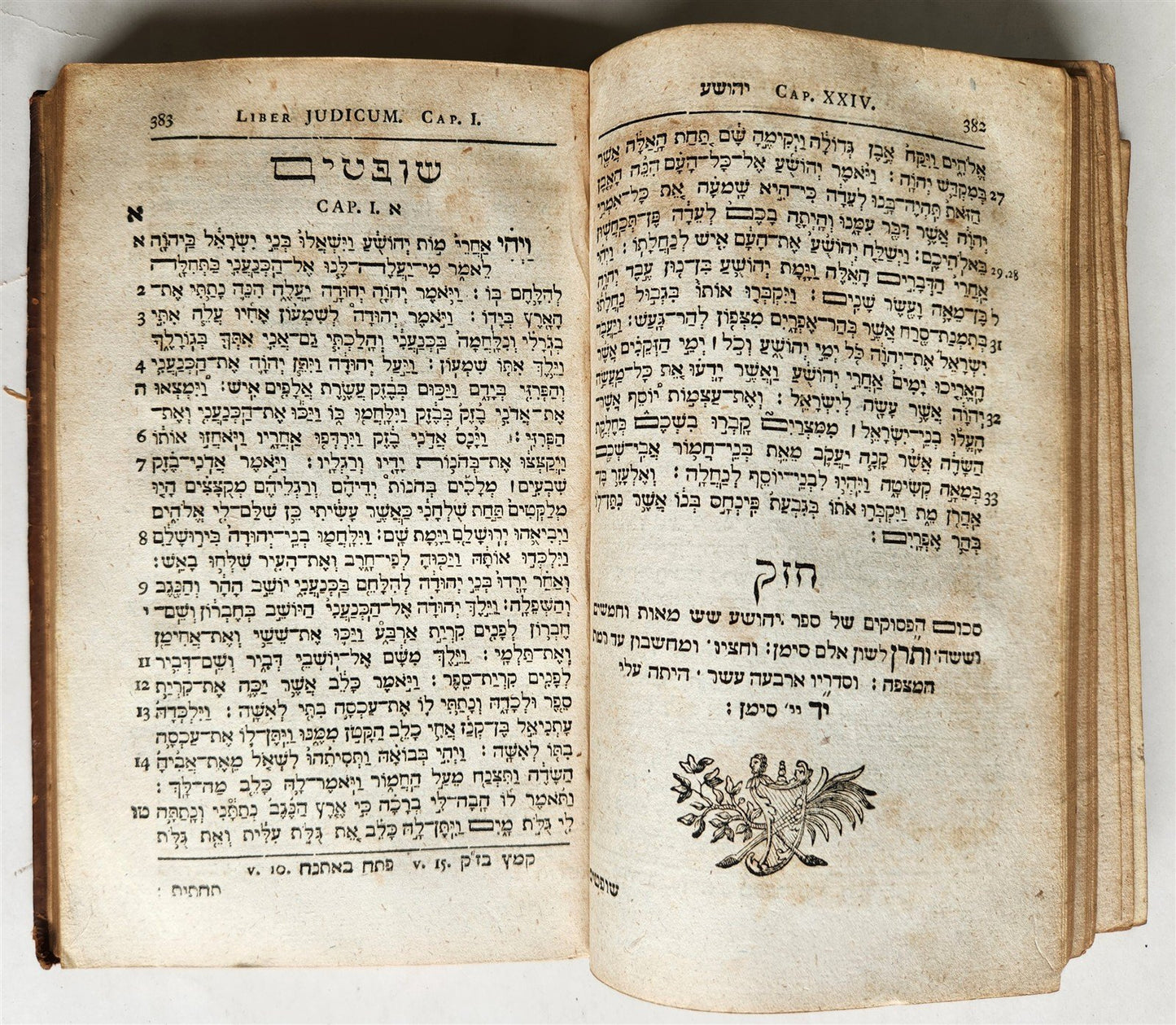 1753 BIBLE in HEBREW antique BIBLIA HEBRAICA MANUALIA w/ FOLDING ENGRAVINGS