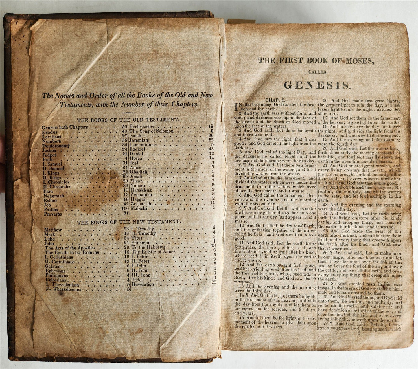 1818 BIBLE in ENGLISH antique AMERICANA New York