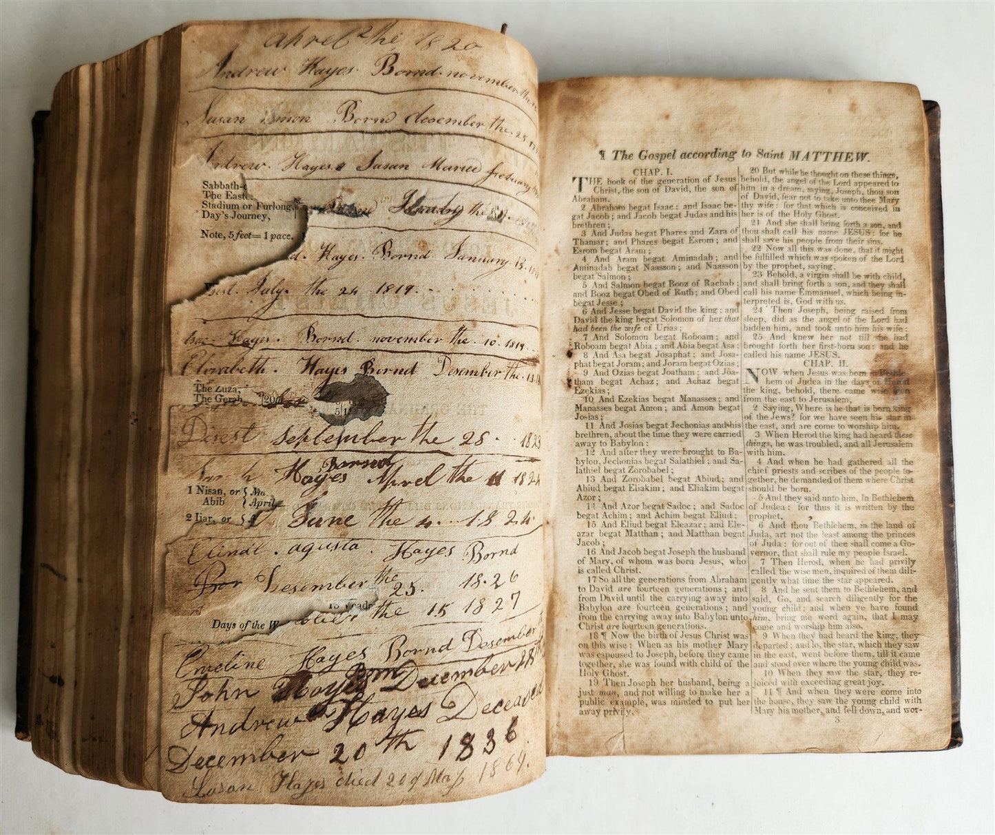 1818 BIBLE in ENGLISH antique AMERICANA New York
