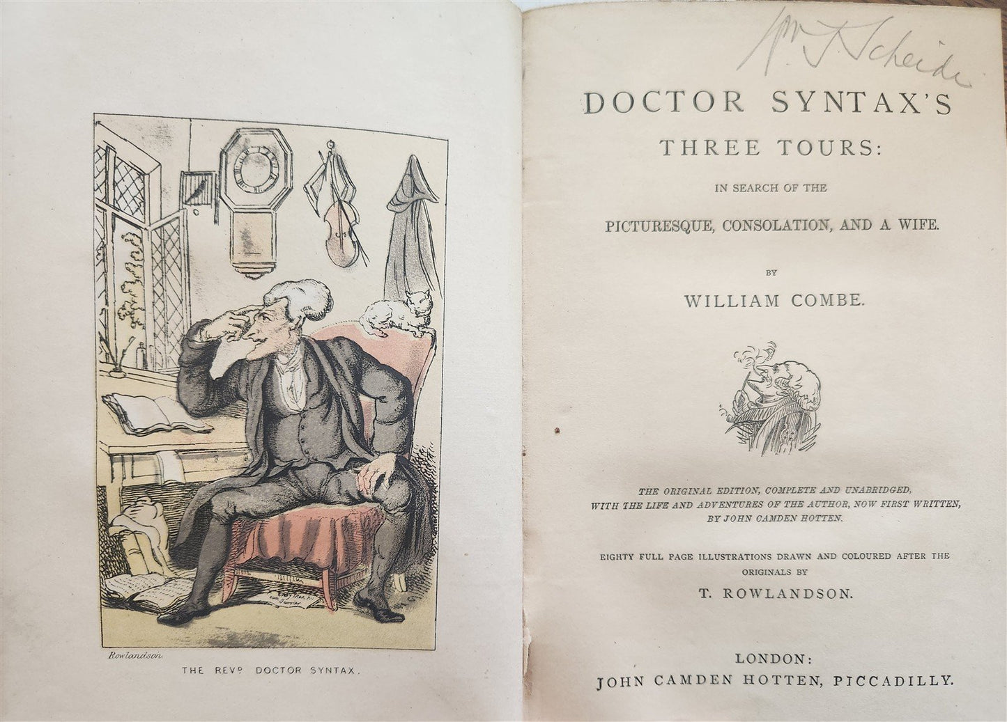 1871 DOCTOR SYNTAX'S THREE TOURS ILLUSTRATED by ROWLANDSON antique w/ 80 PLATES