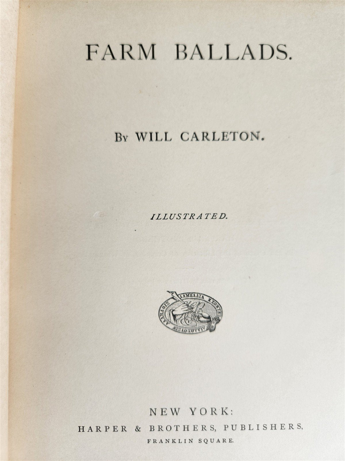 1882 FARM BALLADS by Will Carleton ILLUSTRATED antique POETRY