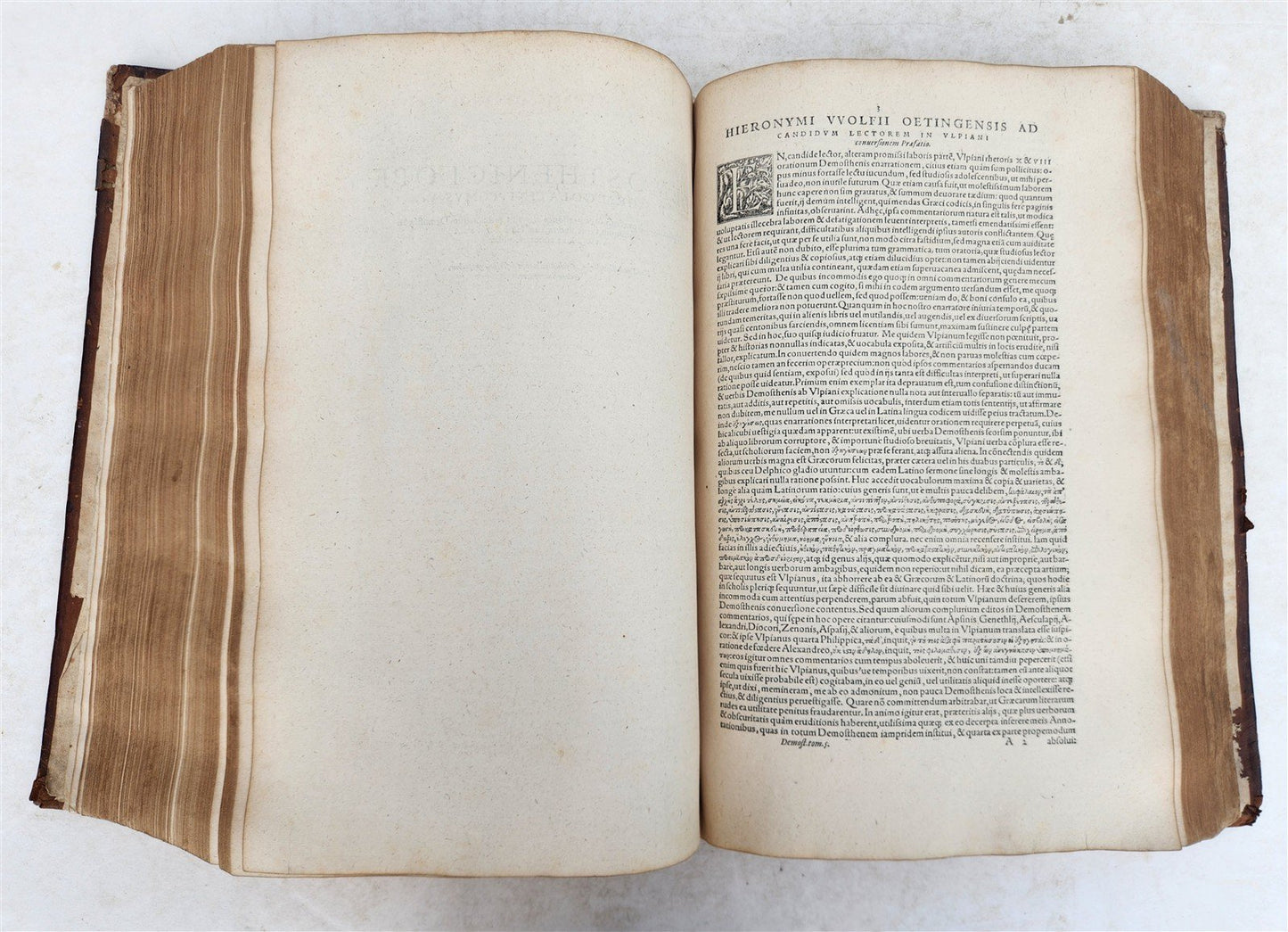 1572 DEMOSTHENES & AESCHINES WORKS antique MASSIVE FOLIO in Greek and Latin