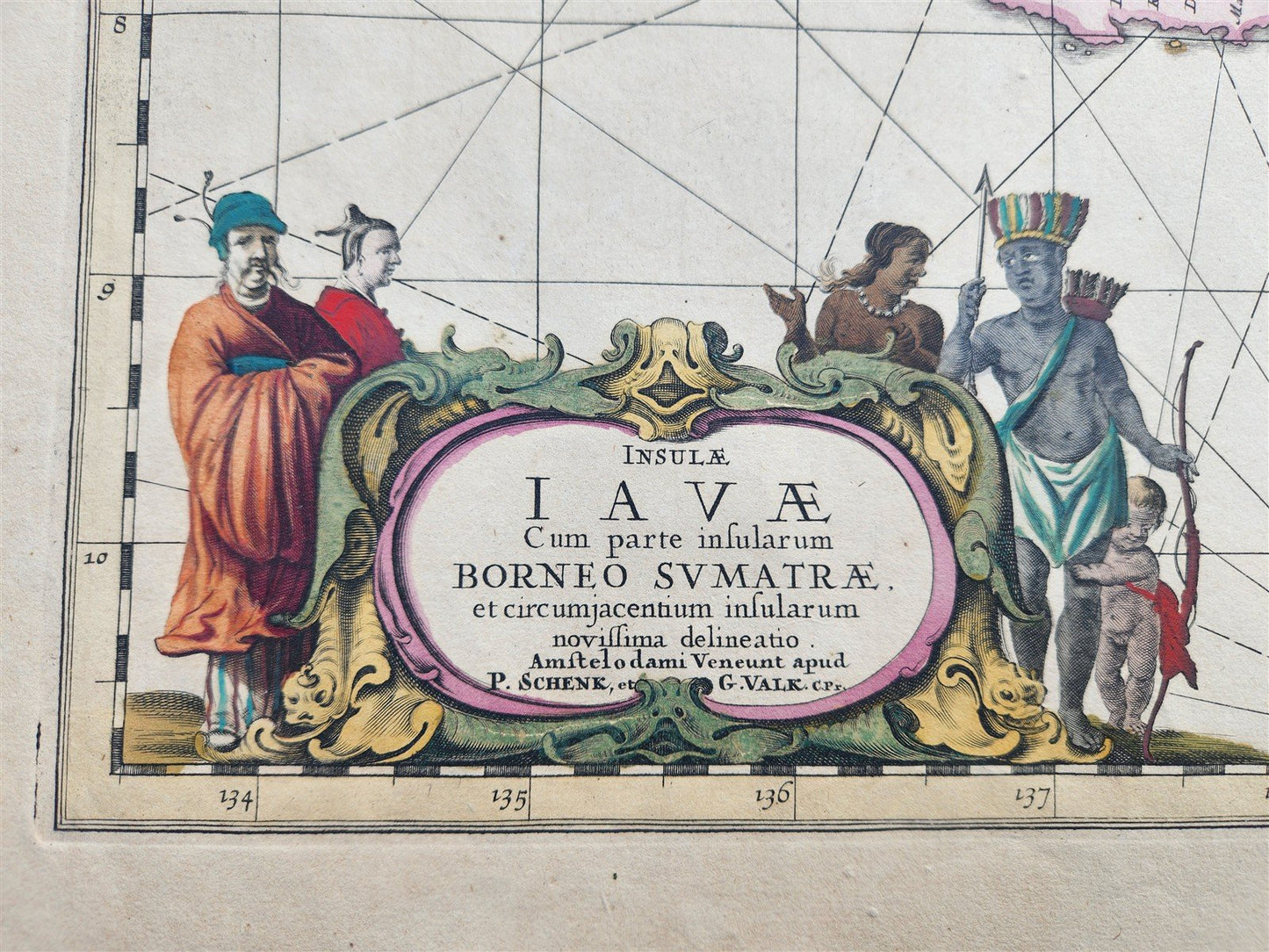1650 MAP of JAVA w/ BORNEO SUMATRA antique by Johannes Janssonius INDONESIA