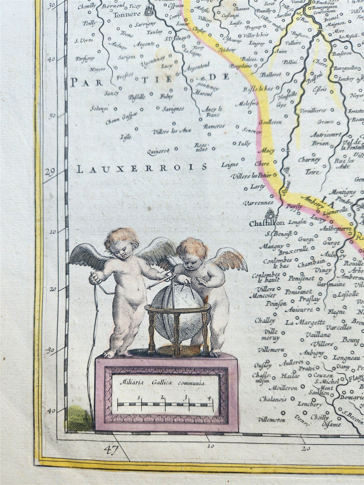 1640 MAP of FRANCE by Willem Blaeu antique Champagne latine Campania, Comitatus