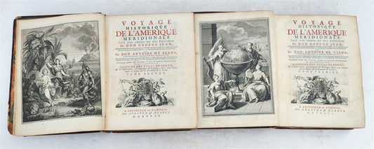 1752 VOYAGE HISTORIQUE de L'AMERIQUE MERIDIONALE antique ILLUSTRATED 2 VOLUMES