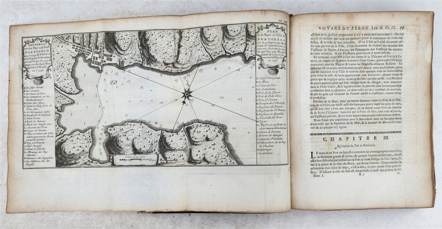 1752 VOYAGE HISTORIQUE de L'AMERIQUE MERIDIONALE antique ILLUSTRATED 2 VOLUMES