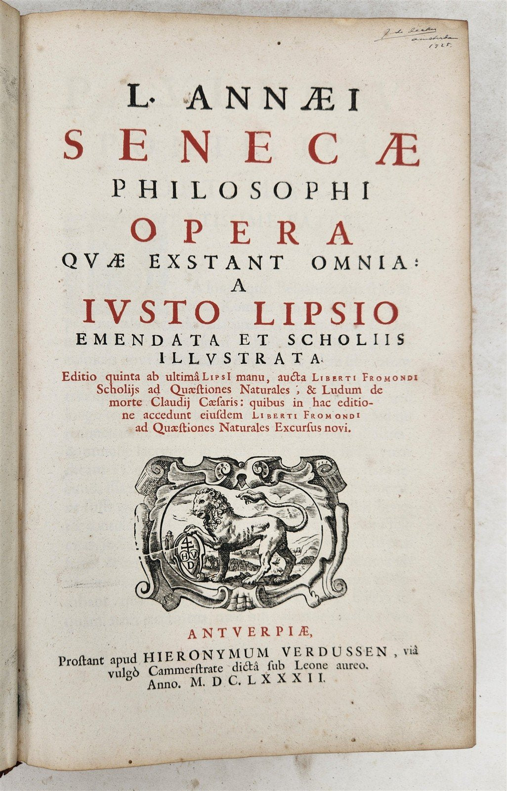 1682 SENECA OPERA QUAE EXSTANT OMNIA ILLUSTRATED antique FOLIO