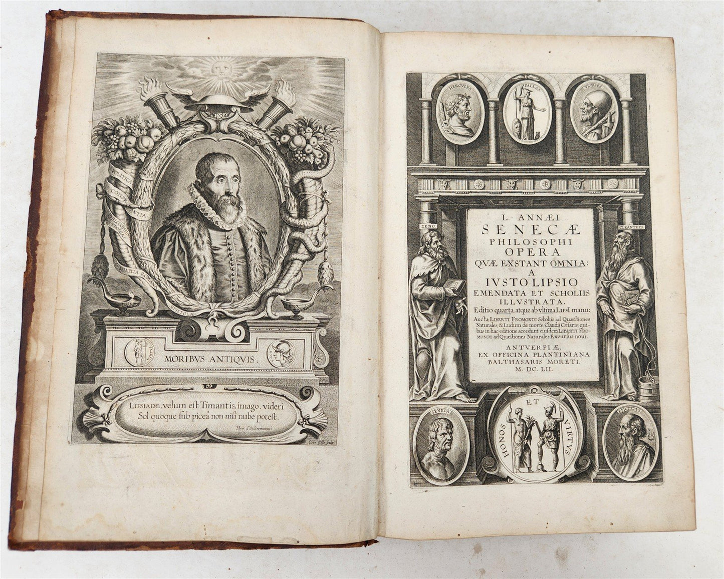 1682 SENECA OPERA QUAE EXSTANT OMNIA ILLUSTRATED antique FOLIO