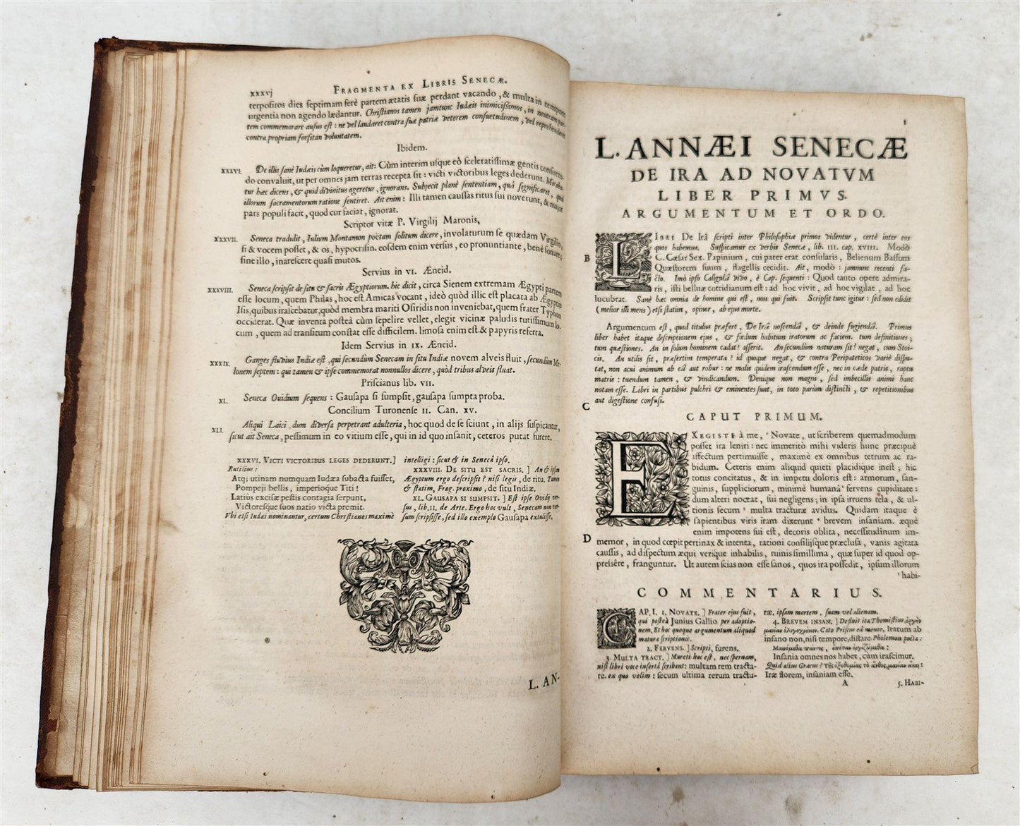 1682 SENECA OPERA QUAE EXSTANT OMNIA ILLUSTRATED antique FOLIO