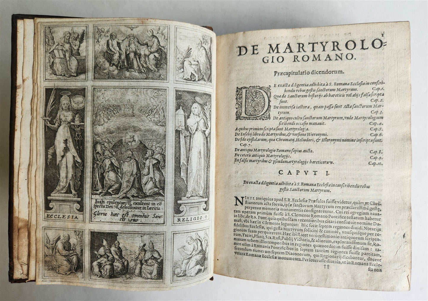 1610 SACRUM MARTYROLOGIUM ROMANUM by Caesar Baronius antique