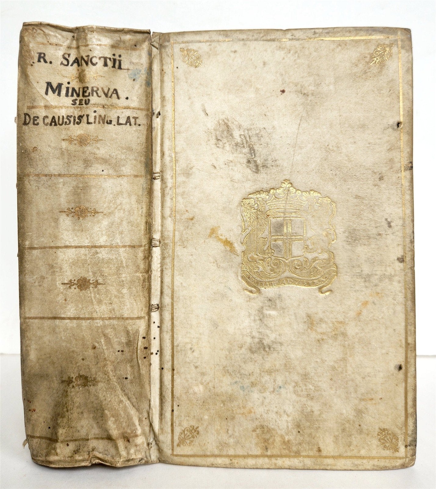 1733 MINERVA ,seu de Causis Linguae Latinae antique VELLUM BINDING LATIN GRAMMAR