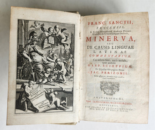 1733 MINERVA ,seu de Causis Linguae Latinae antique VELLUM BINDING LATIN GRAMMAR