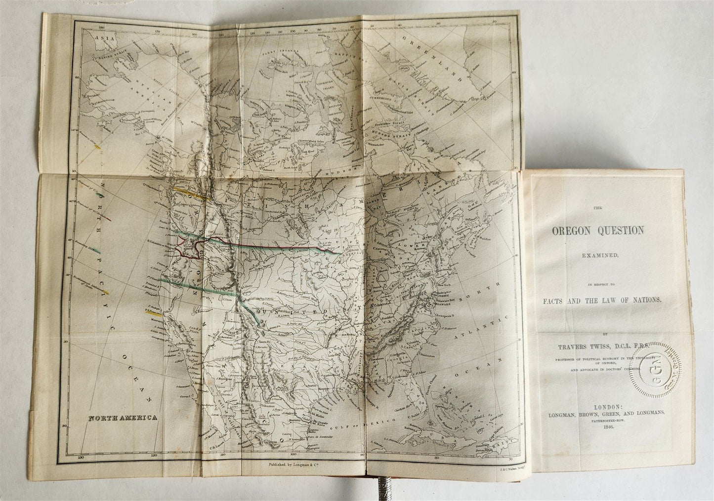 1846 OREGON QUESTION EXAMINED antique AMERICANA illustrated w/ MAPS