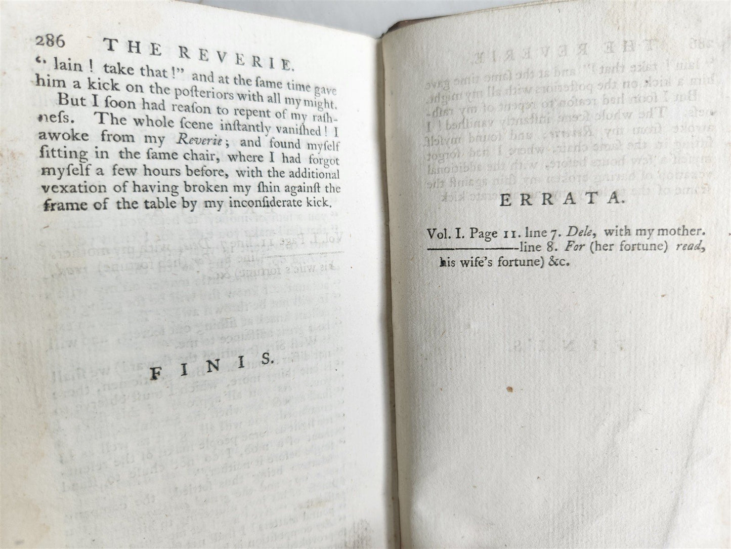 1763 THE REVERIE of FLIGHT to PARADISE of FOOLS antique 2 VOLUMES