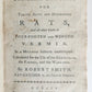 1772 UNIVERSAL DIRECTORY for TAKING ALIVE & DESTROYING RATS antique ILLUSTRATED