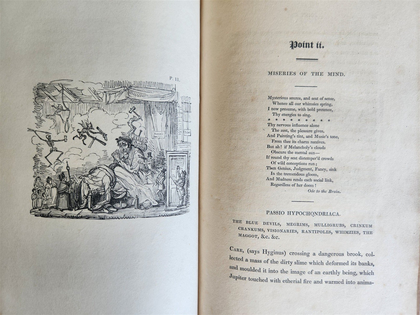 1824 POINTS of MISERY or FABLES for MANKIND antique ILLUSTRATED by R. Cruikshank