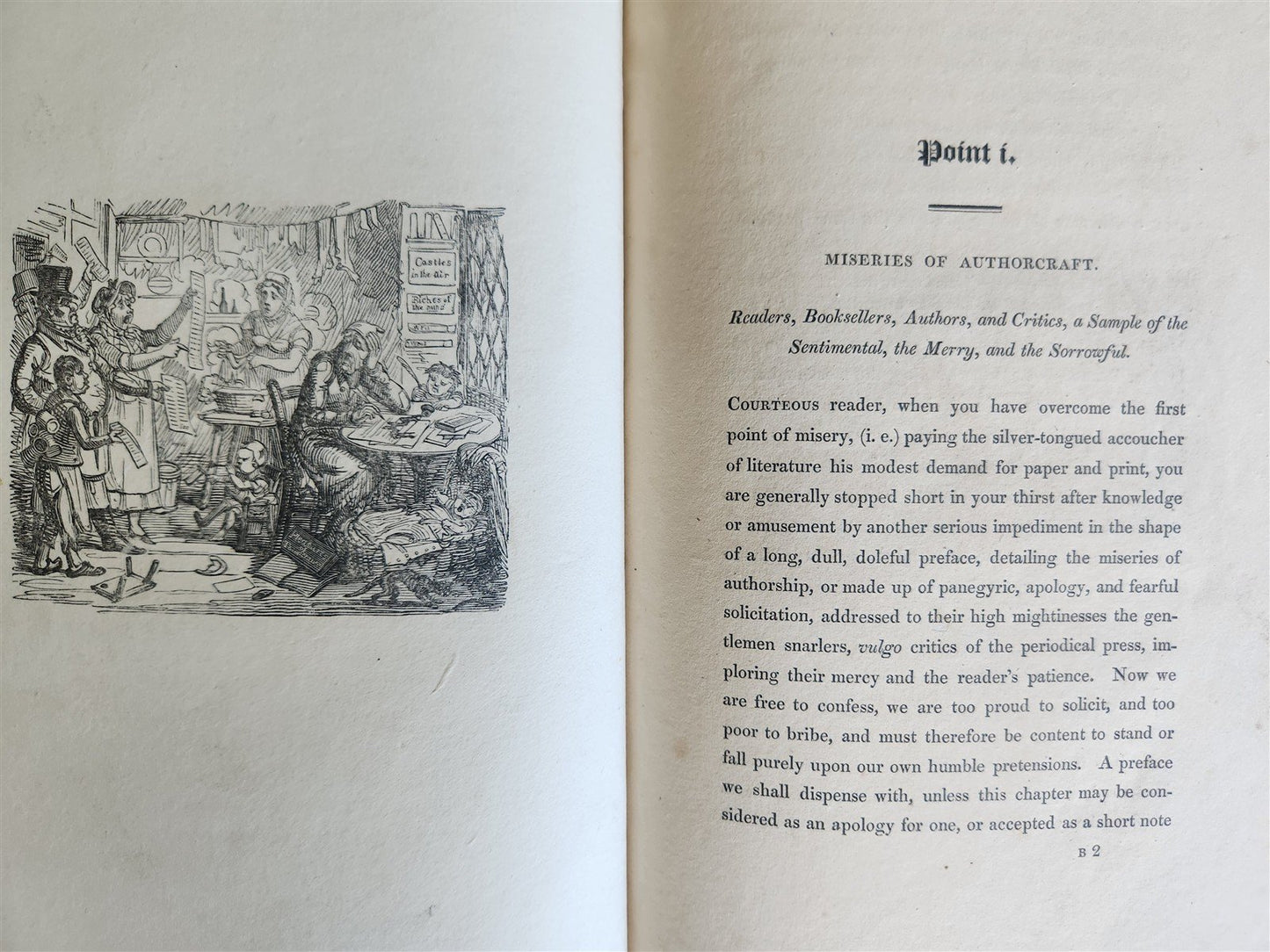 1824 POINTS of MISERY or FABLES for MANKIND antique ILLUSTRATED by R. Cruikshank