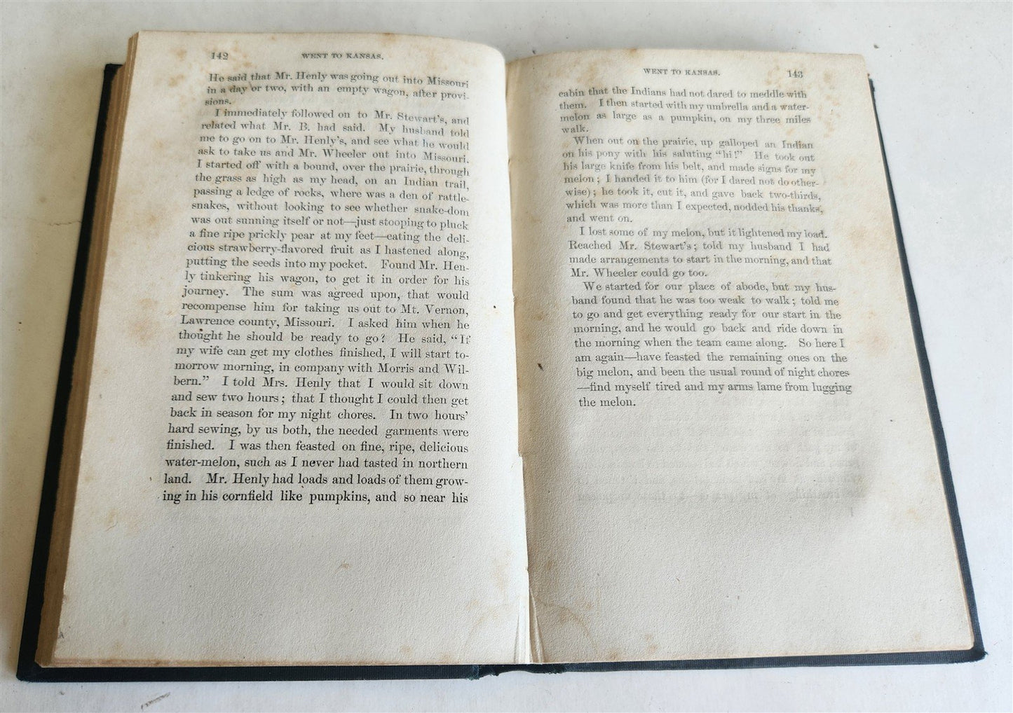 1862 WENT TO KANSAS Thrilling Account of Ill-Fated Expedition antique Mrs. COLT