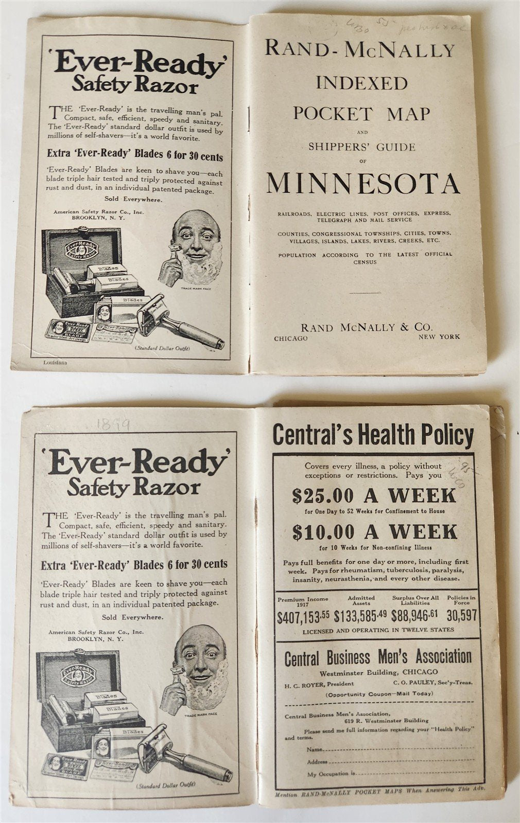 1895-1921 GROUP of 12 AMERICAN STATES FOLDING MAPS BOOKLETS antique AMERICANA