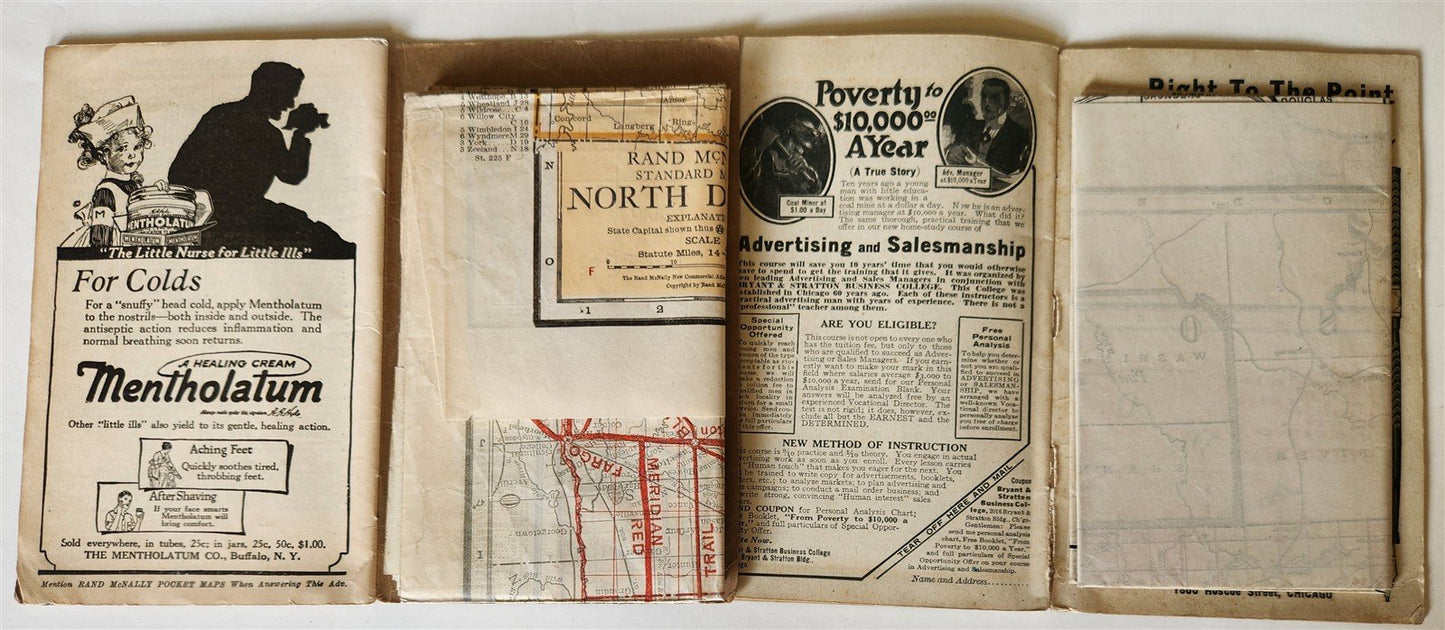 1895-1921 GROUP of 12 AMERICAN STATES FOLDING MAPS BOOKLETS antique AMERICANA