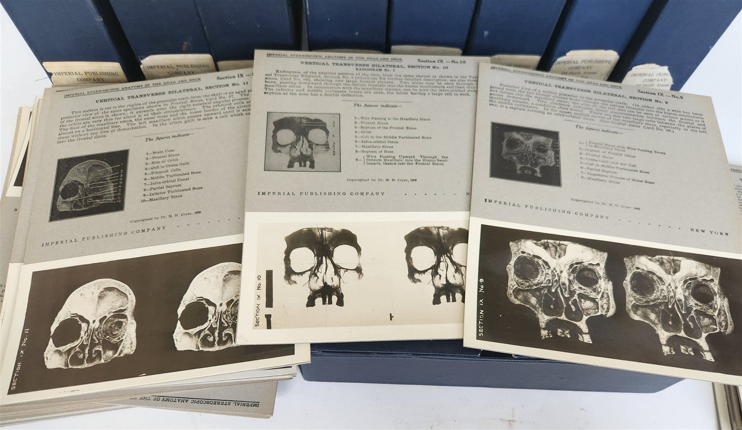 1910 ANATOMY STEREOSCOPIC STUDIES 10 VOLUMES antique by Cunningham & Waterston