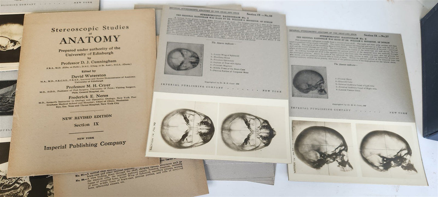 1910 ANATOMY STEREOSCOPIC STUDIES 10 VOLUMES antique by Cunningham & Waterston