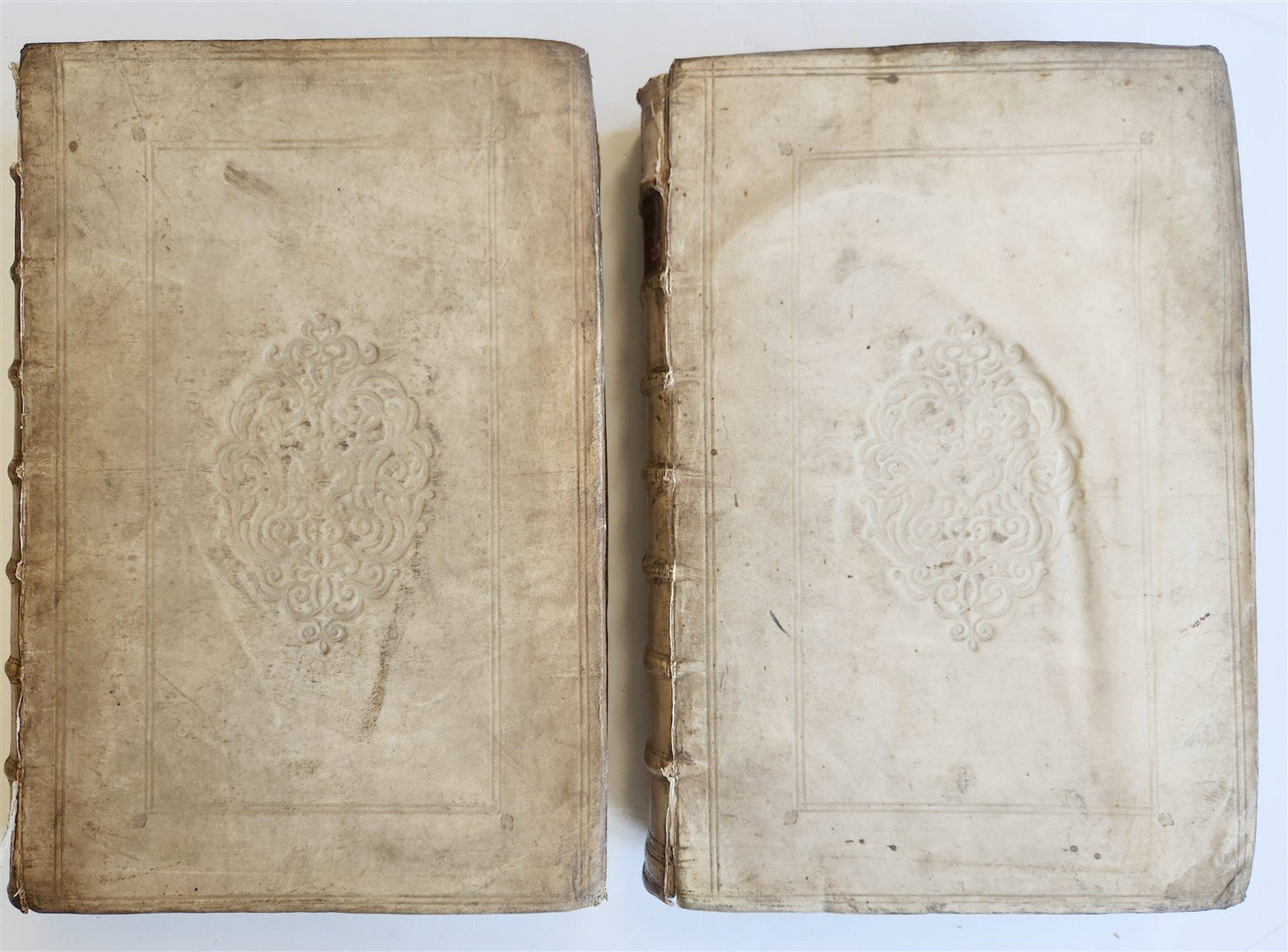 1699 HISTORY of CHURCH 2 VELLUM MASSIVE FOLIOS antique Historie De L'Eglise