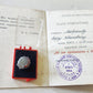 1981 RUSSIAN SILVER 50 YEARS in SOVIET COMMUNIST PARTY BADGE w/ ID KIEV UKRAINE