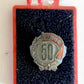 1981 RUSSIAN SILVER 50 YEARS in SOVIET COMMUNIST PARTY BADGE w/ ID KIEV UKRAINE