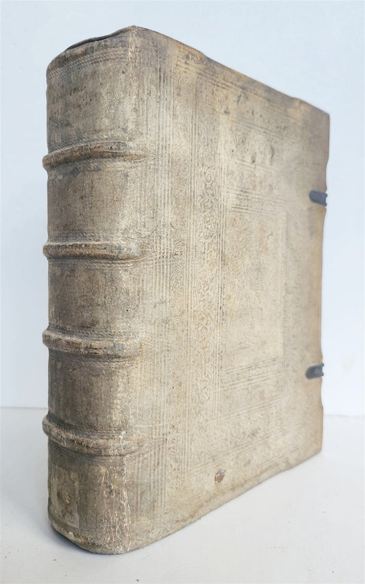1583 THESAURI CONCIONATORUM by T. Trujillo antique BLIND TOOLED PIGSKIN BINDING