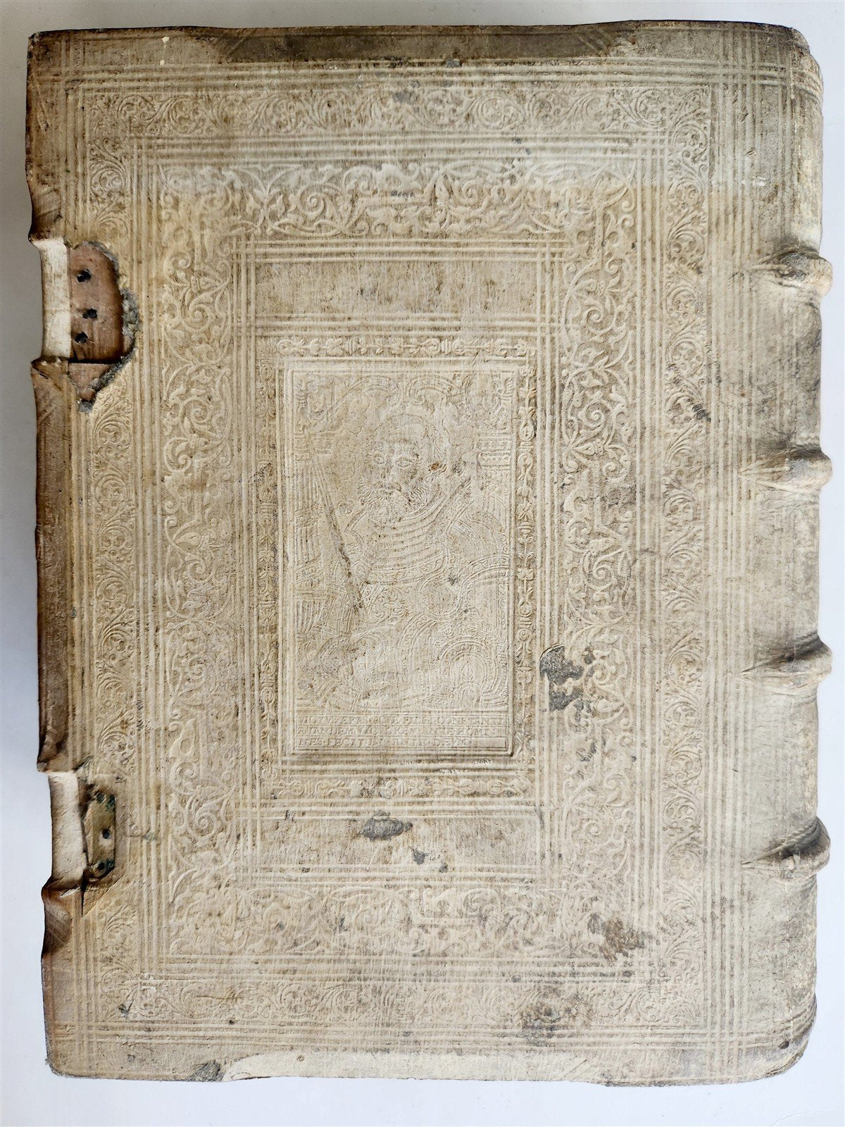 1583 THESAURI CONCIONATORUM by T. Trujillo antique BLIND TOOLED PIGSKIN BINDING