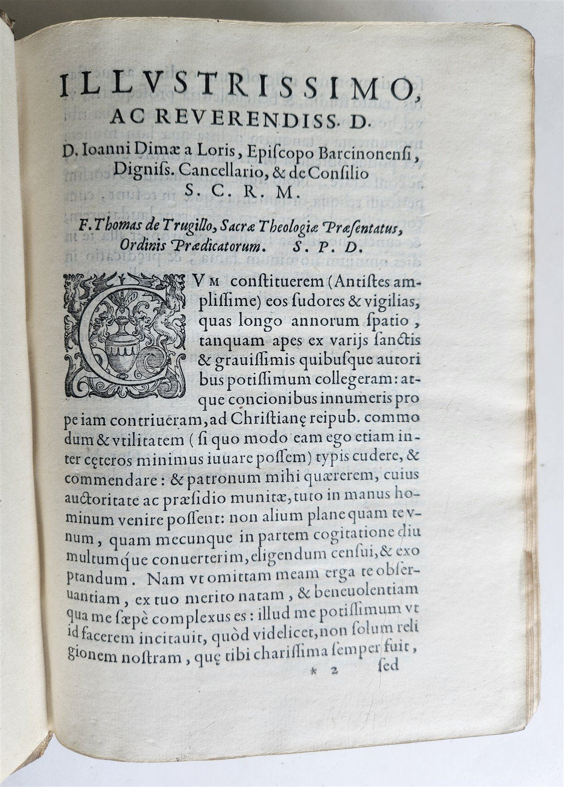 1583 THESAURI CONCIONATORUM by T. Trujillo antique BLIND TOOLED PIGSKIN BINDING