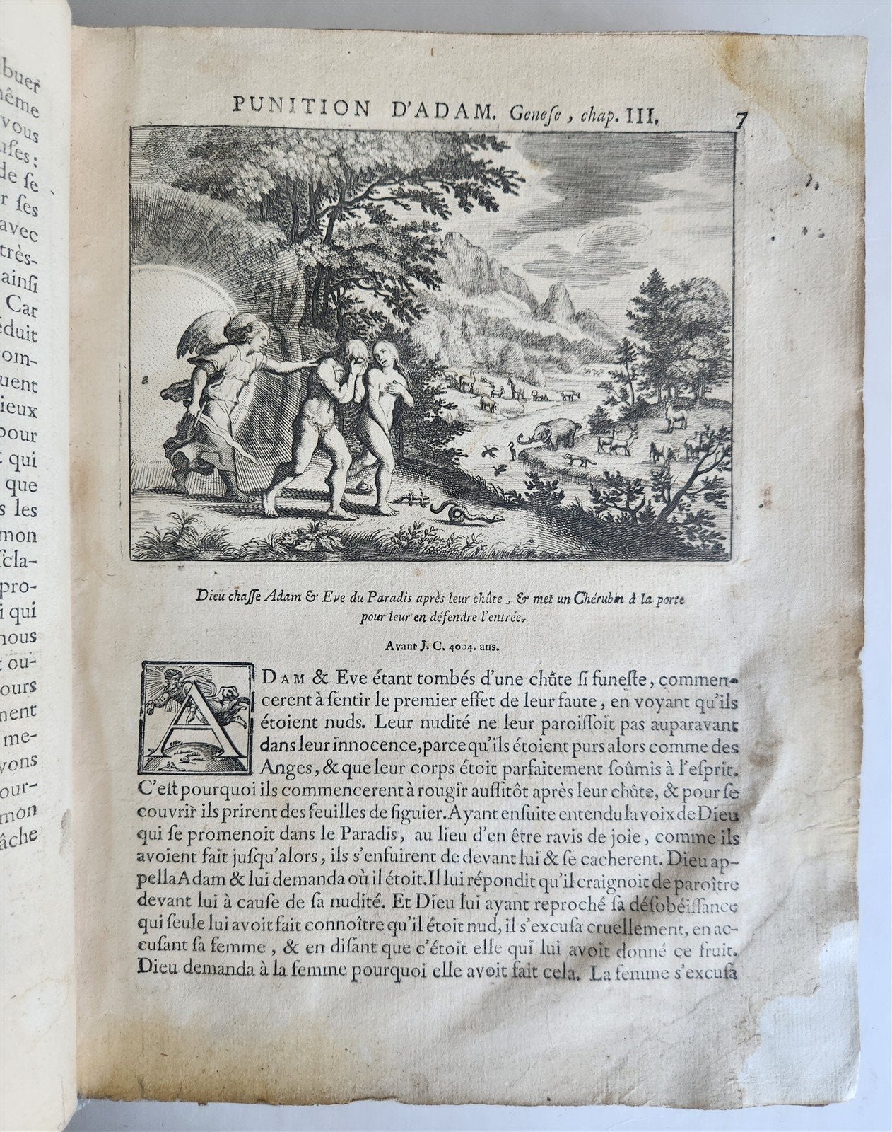 1752 PICTURE BIBLE antique History of Old & New Testaments ILLUSTRATED in French