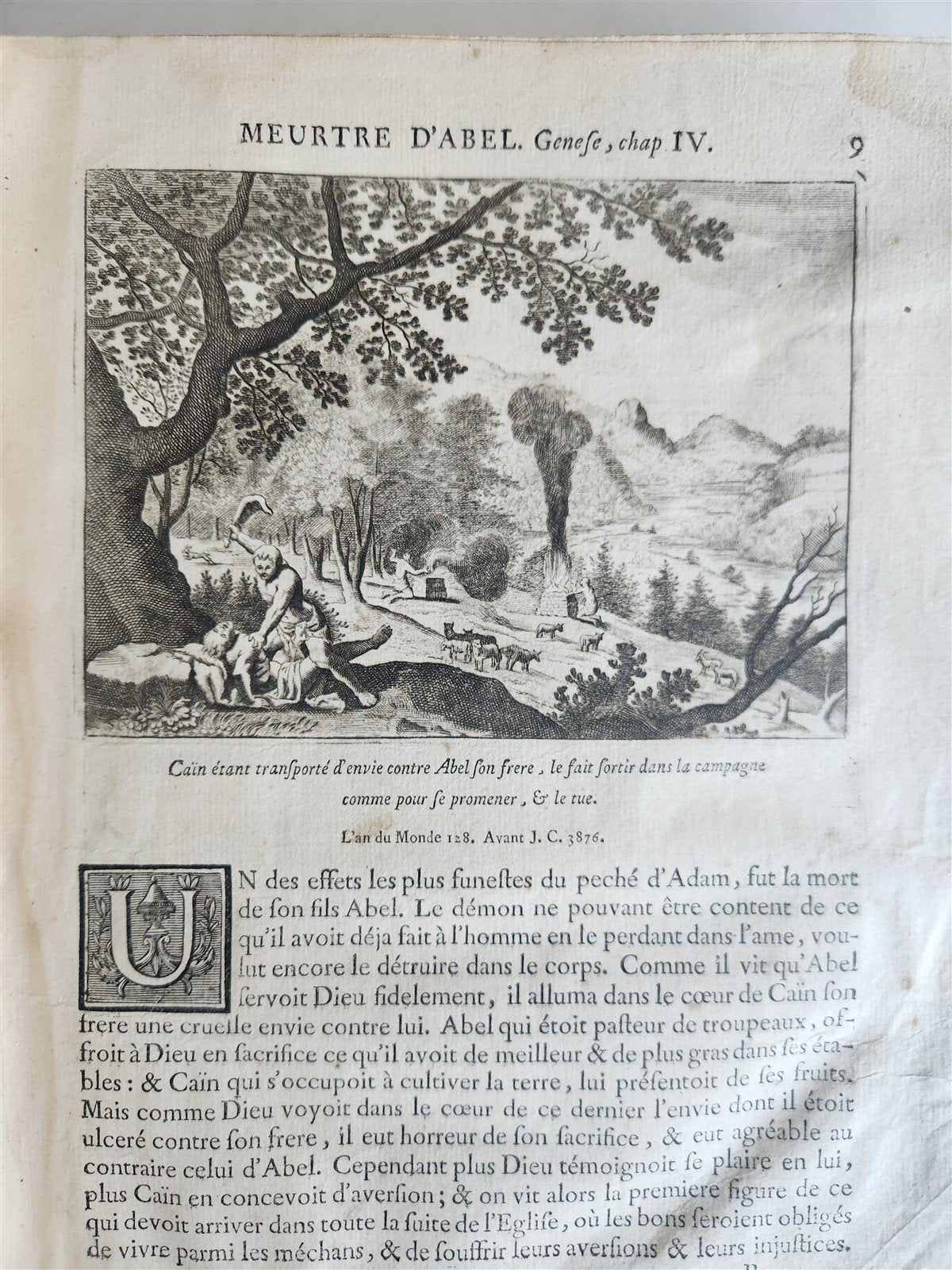 1752 PICTURE BIBLE antique History of Old & New Testaments ILLUSTRATED in French