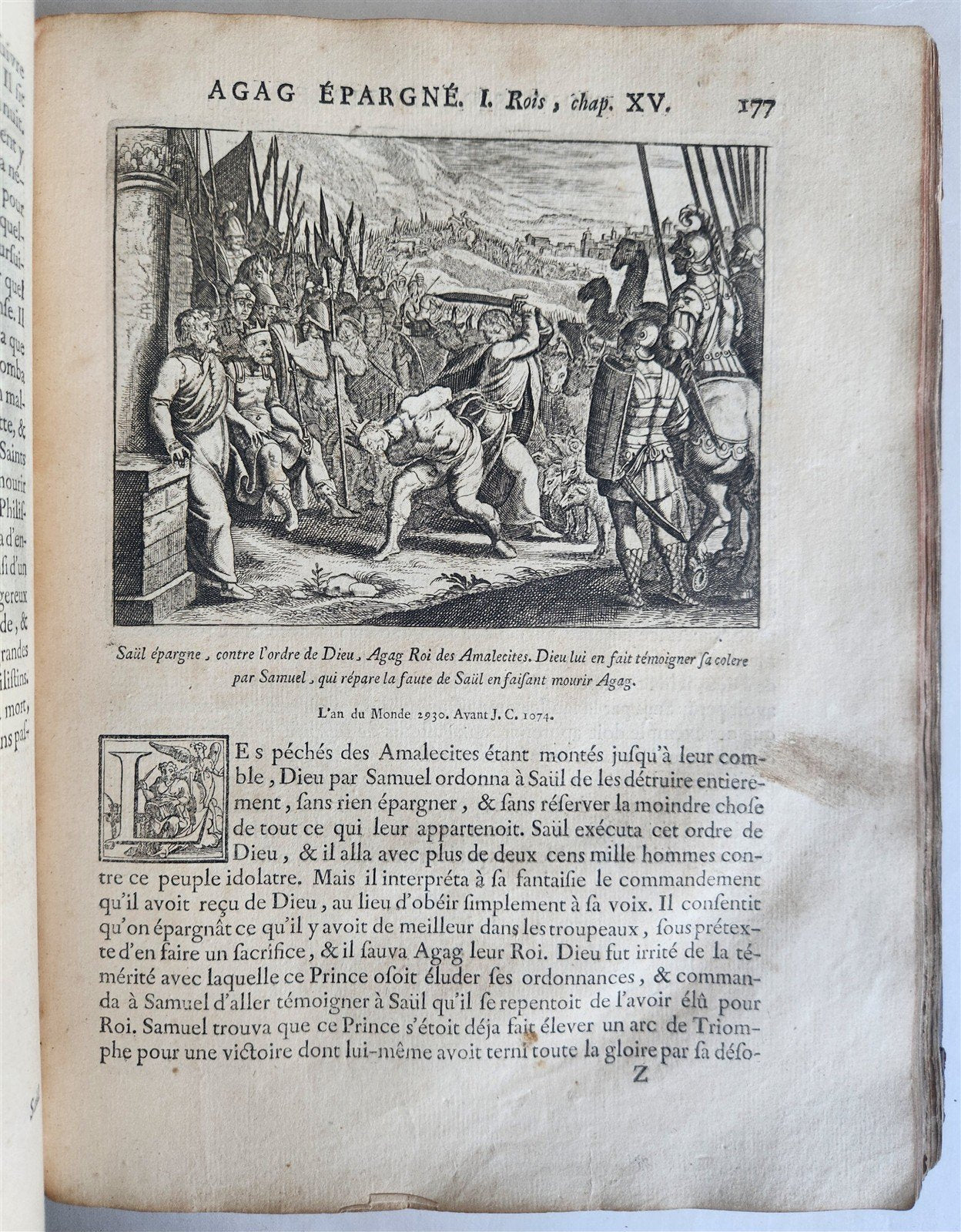 1752 PICTURE BIBLE antique History of Old & New Testaments ILLUSTRATED in French